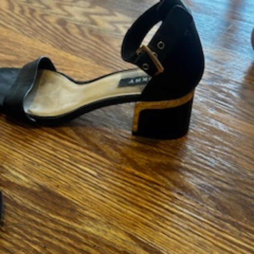 DKNY ankle strap sandals , silver strip on a heel size 8.5 - Picture 2 of 5